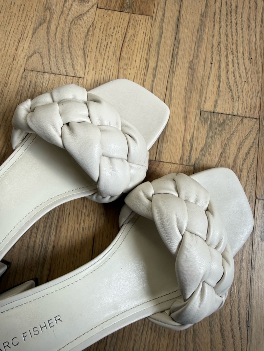 Marc Fisher Cream Braided Slide Mules - Picture 4 of 4